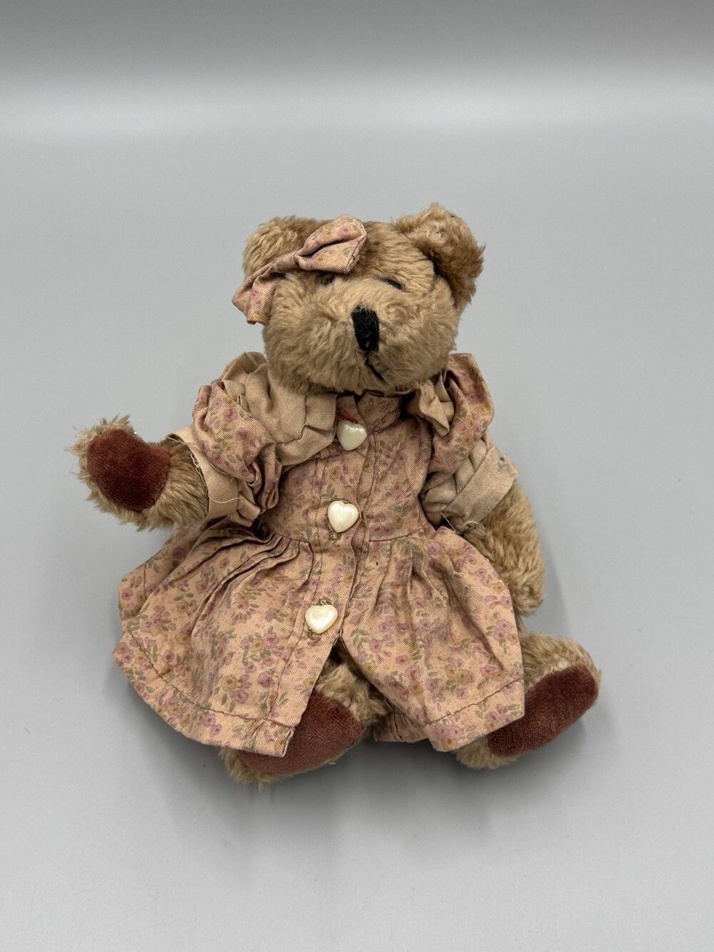Vintage Boyds Bears Lizzie McBee Brown Plush Jointed Teddy Bear Small 6”